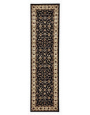 Tuggerah Collection Classic Rug Black with Ivory Border.