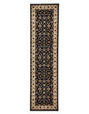 Tuggerah Classic Runner Black with Ivory Border Runner Rug.
