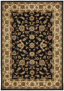 Tuggerah Collection Classic Rug Black with Ivory Border.