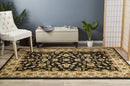Tuggerah Collection Classic Rug Black with Ivory Border.