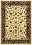 Tuggerah Collection Classic Rug Ivory with Black Border.