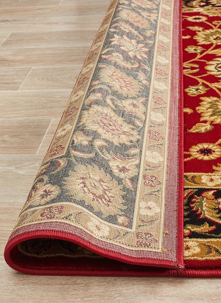 Tuggerah Collection Classic Rug Red with Black Border.
