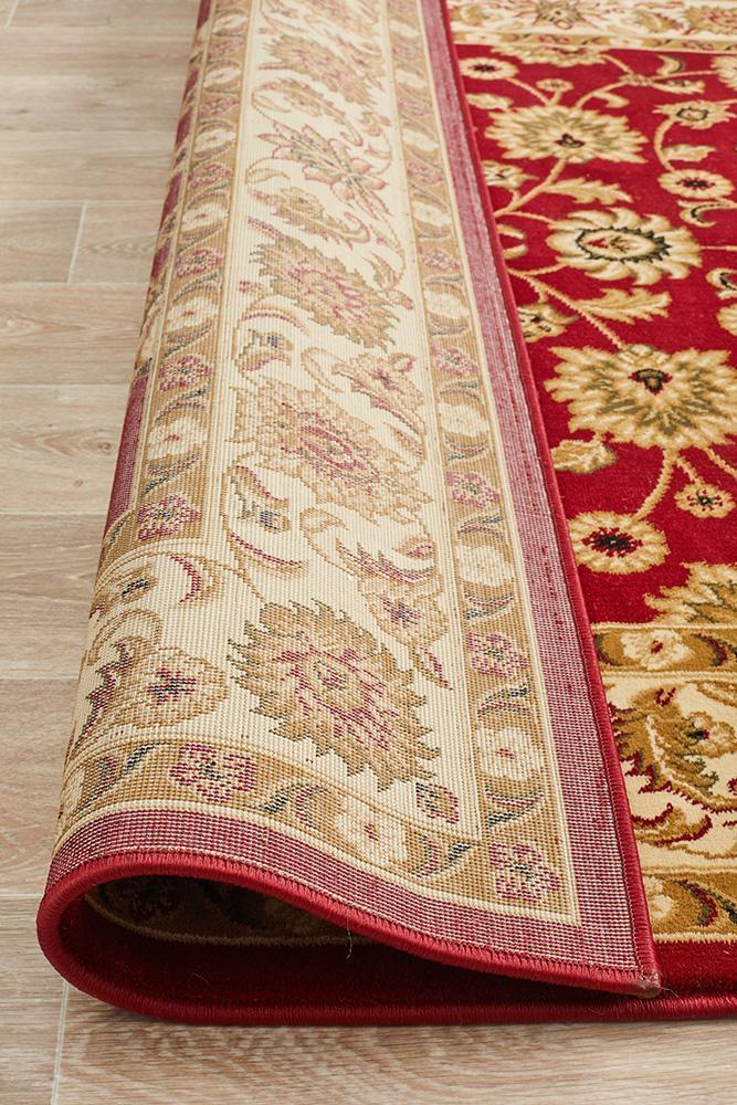 Tuggerah Collection Classic Rug Red with Ivory Border.