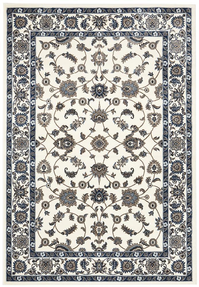 Tuggerah Collection Classic Rug White with White Border.