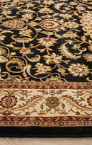 Tuggerah Collection Medallion Rug Black with Ivory Border.