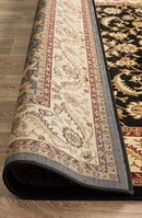 Tuggerah Collection Medallion Rug Black with Ivory Border.