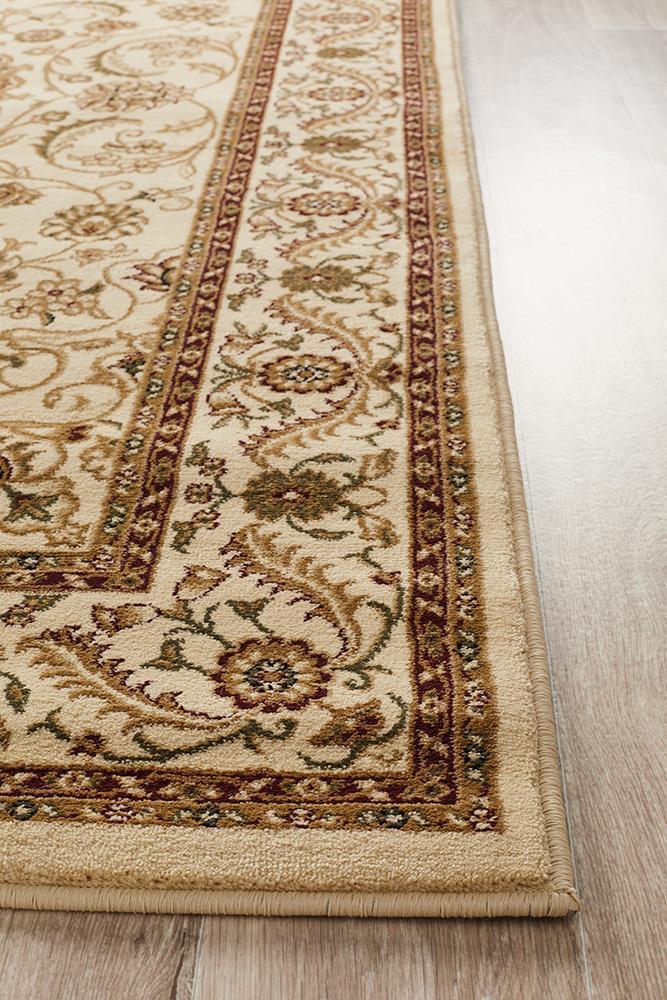 Tuggerah Collection Medallion Rug Ivory with Ivory Border.