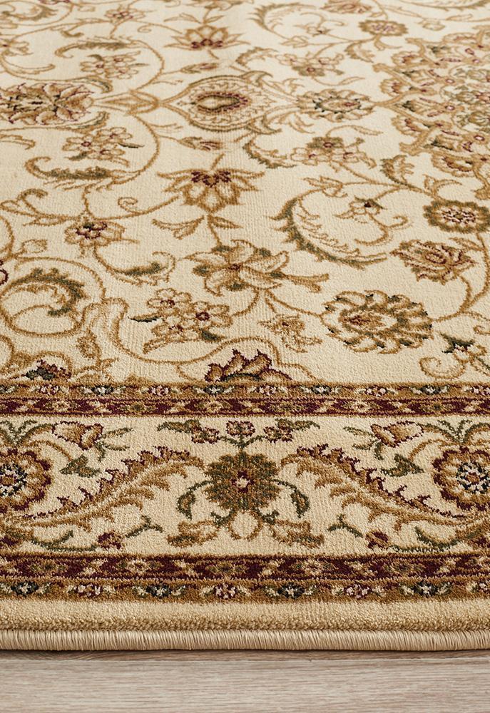 Tuggerah Collection Medallion Rug Ivory with Ivory Border.