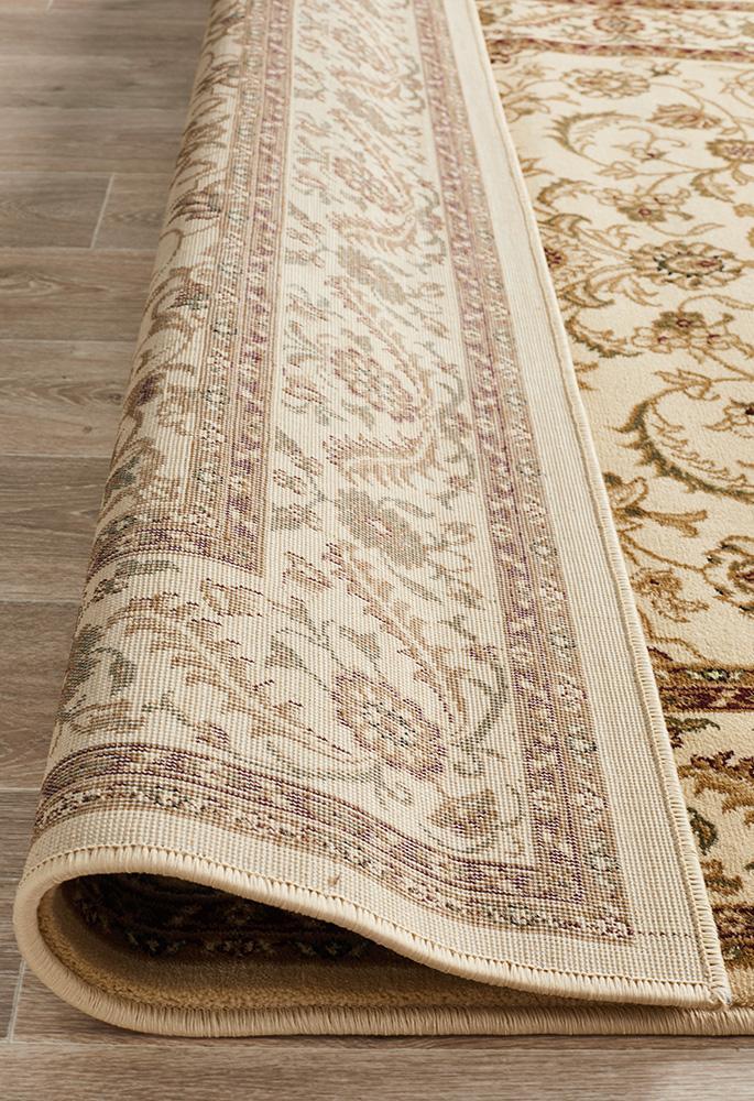 Tuggerah Collection Medallion Rug Ivory with Ivory Border.