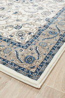 Tuggerah Collection Medallion Rug White with Beige Border.