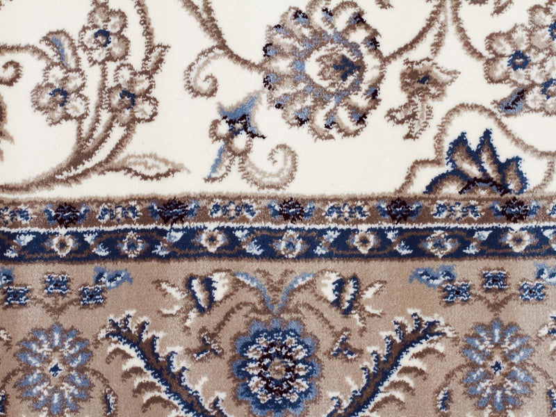 Tuggerah Medallion Runner White with Beige Border Runner Rug.