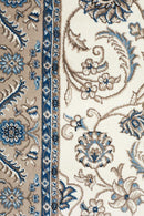 Tuggerah Collection Medallion Rug White with Beige Border.