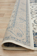 Tuggerah Collection Medallion Rug White with Beige Border.