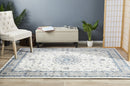 Tuggerah Collection Medallion Rug White with Beige Border.