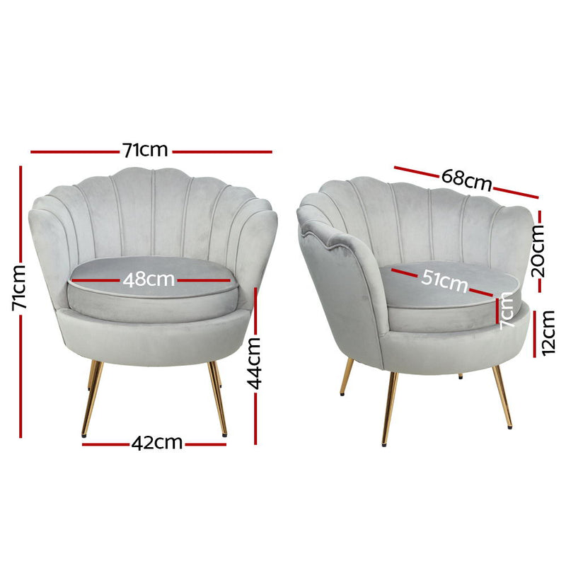 Cisse Accent Chair - Velvet Grey