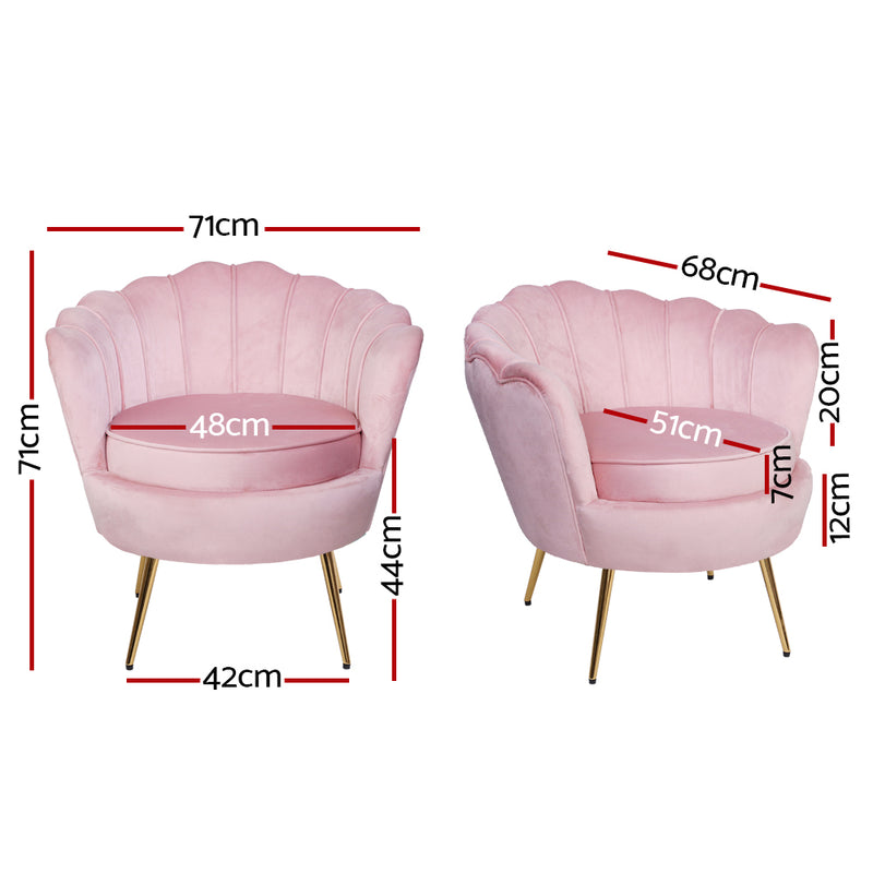 Cisse Accent Chair - Velvet Pink