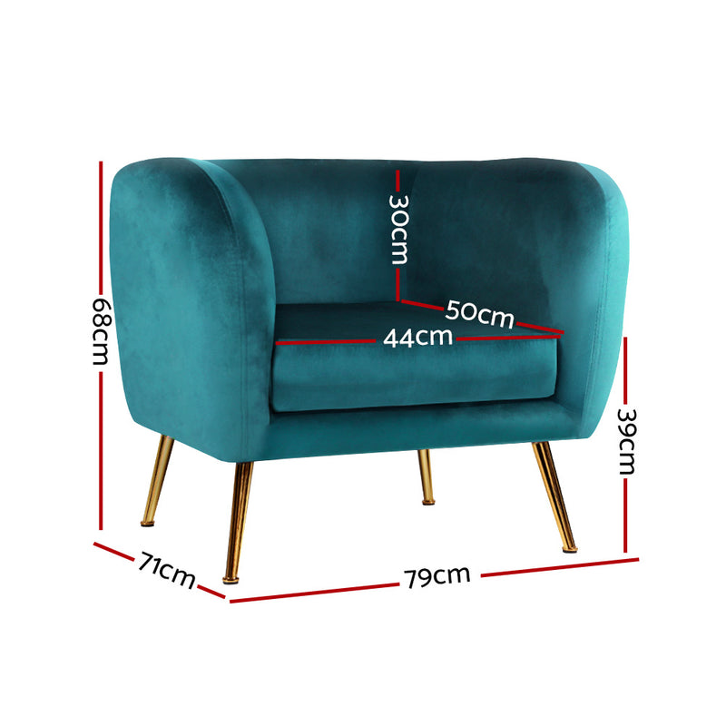 Lois Accent Chair - Velvet Green