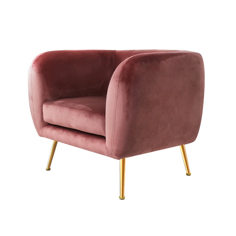 Lois Accent Chair - Velvet Pink