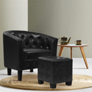Kermarc PU Tub Chair with Ottoman