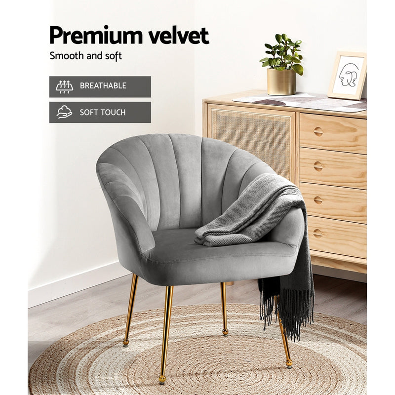 Shania Accent Chair - Velvet Grey