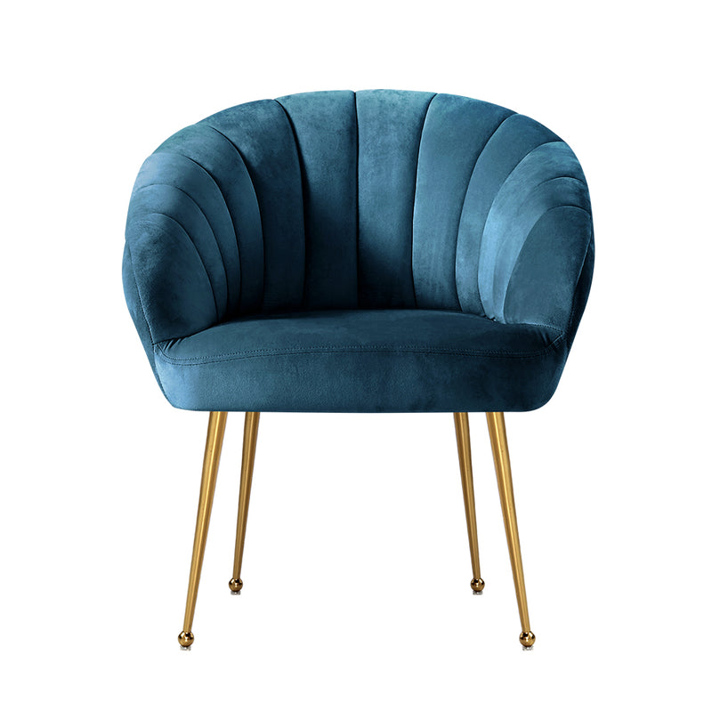 Shania Accent Chair - Velvet Navy Blue