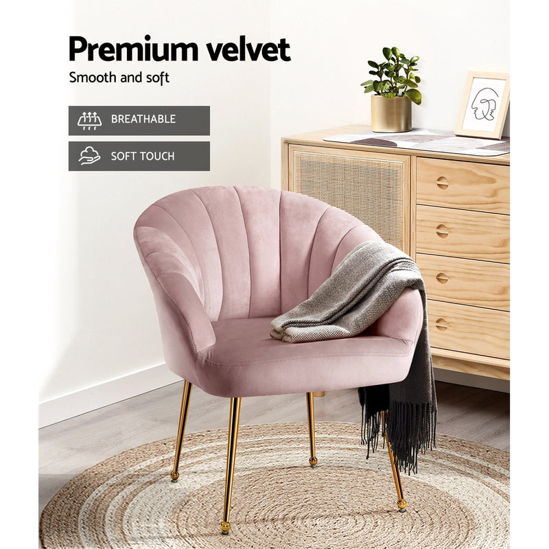 Shania Accent Chair - Velvet Pink