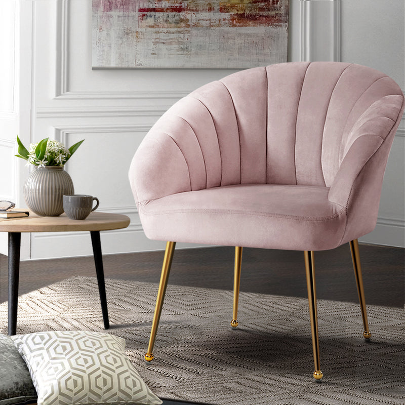 Shania Accent Chair - Velvet Pink