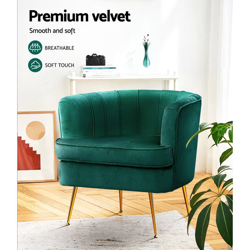 Koko Accent Chair - Velvet Green