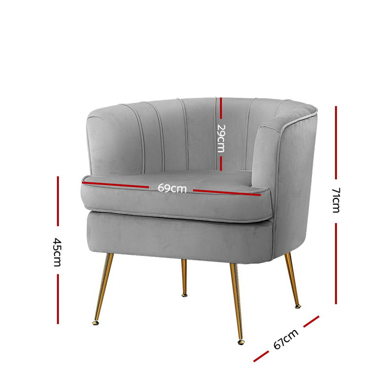 Koko Accent Chair - Velvet Grey