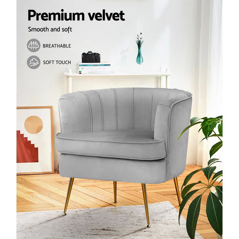 Koko Accent Chair - Velvet Grey