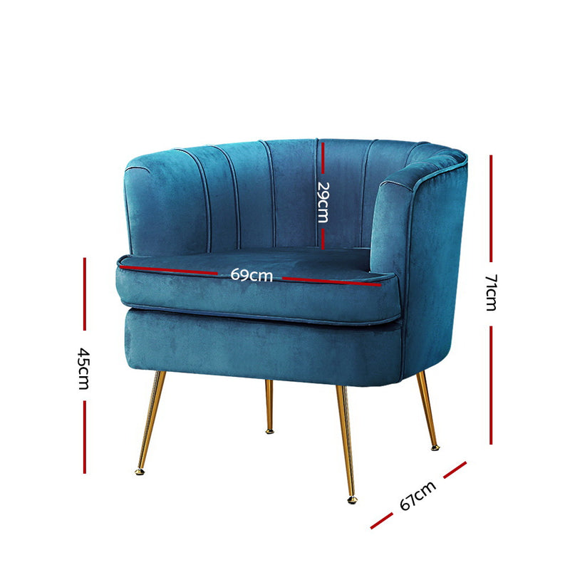 Koko Accent Chair - Velvet Navy Blue