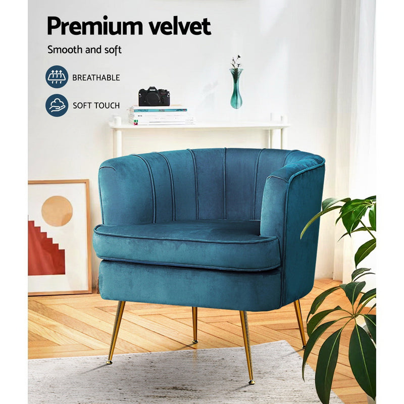 Koko Accent Chair - Velvet Navy Blue