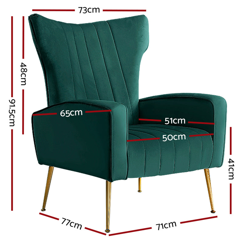 Cantik Accent Chair - Velvet Green