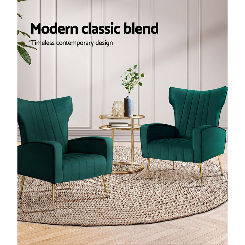 Cantik Accent Chair - Velvet Green