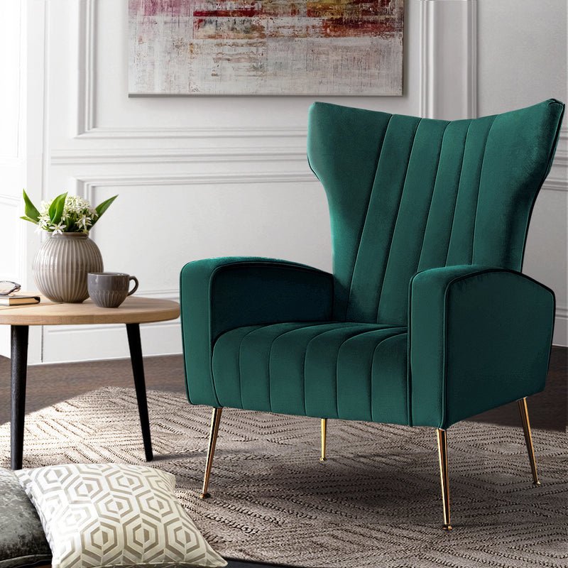 Cantik Accent Chair - Velvet Green