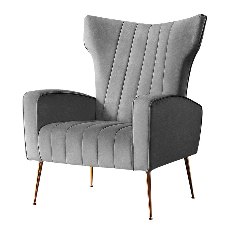 Cantik Accent Chair - Velvet Grey