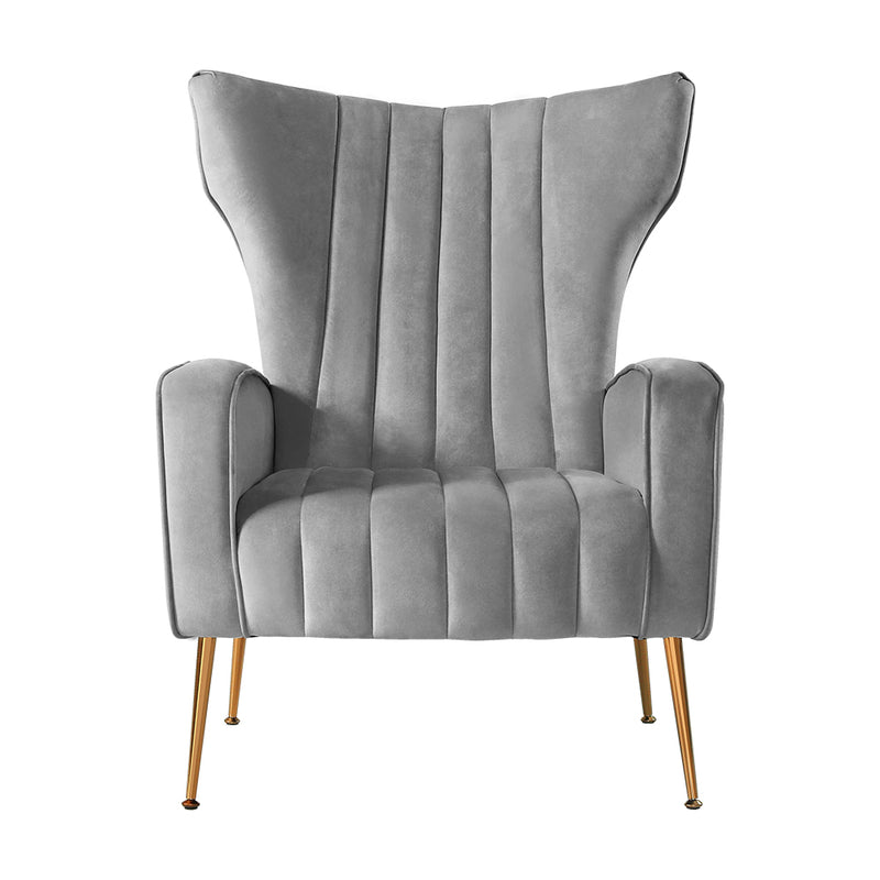 Cantik Accent Chair - Velvet Grey