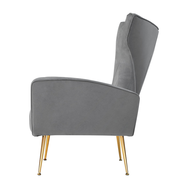 Cantik Accent Chair - Velvet Grey
