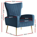 Cantik Accent Chair - Velvet Navy Blue