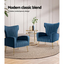 Cantik Accent Chair - Velvet Navy Blue