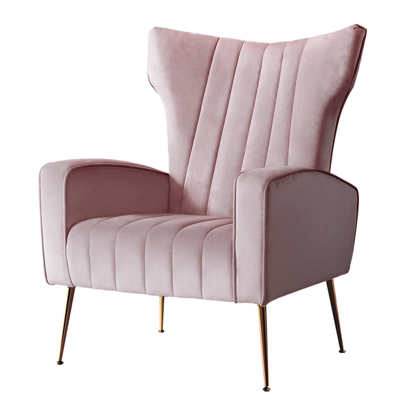Cantik Accent Chair - Velvet Pink