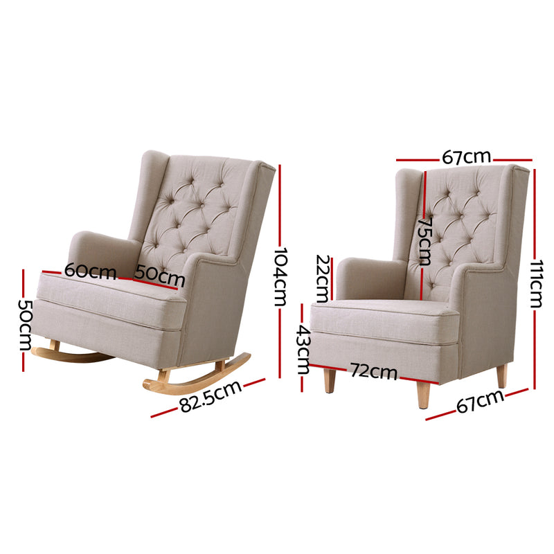 Lissy Rocking Armchair - Beige
