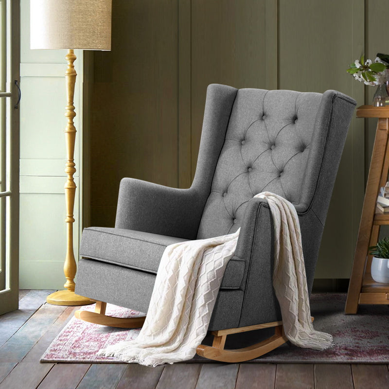 Lissy Rocking Armchair - Grey