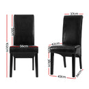Southampton PU Dining Chairs (Set of 2) - Black.