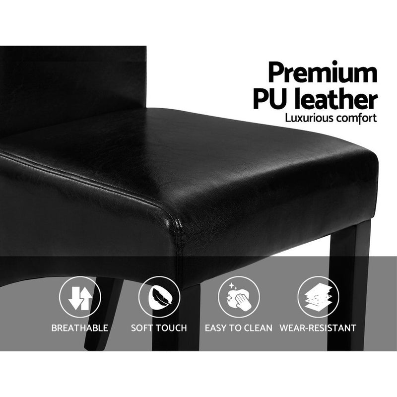 Southampton PU Dining Chairs (Set of 2) - Black.
