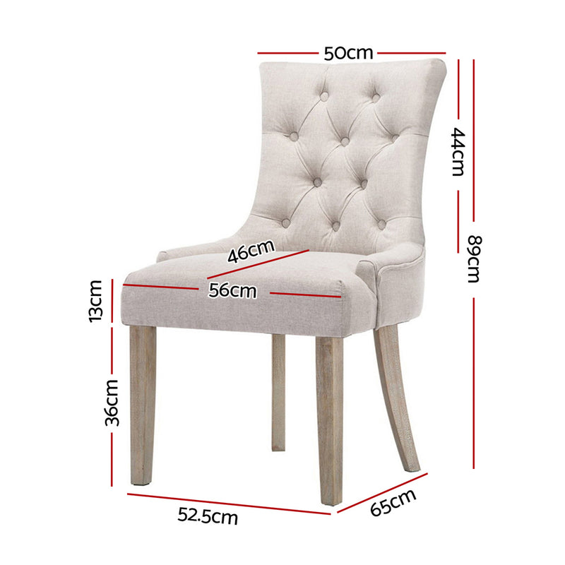 Beaulieu Fabric Dining Chairs (Set of 2) - Beige