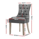 Beaulieu Fabric Dining Chairs (Set of 2) - Grey