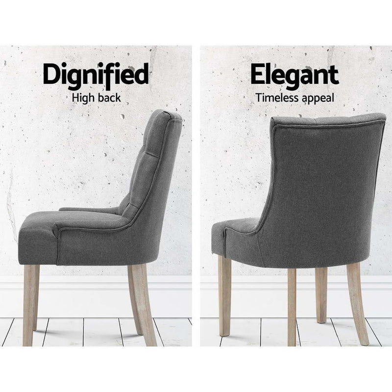 Beaulieu Fabric Dining Chairs (Set of 2) - Grey