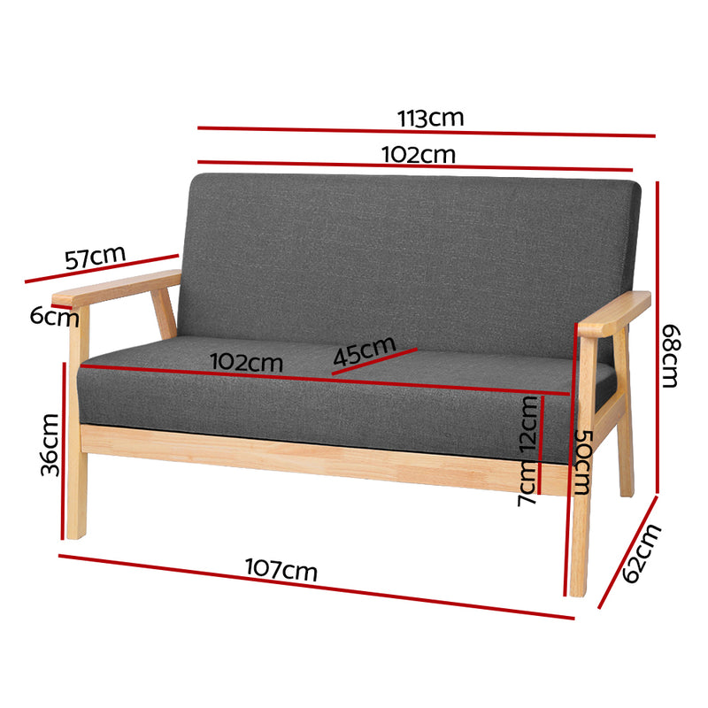 Samsan 2 Seater Sofa - Grey