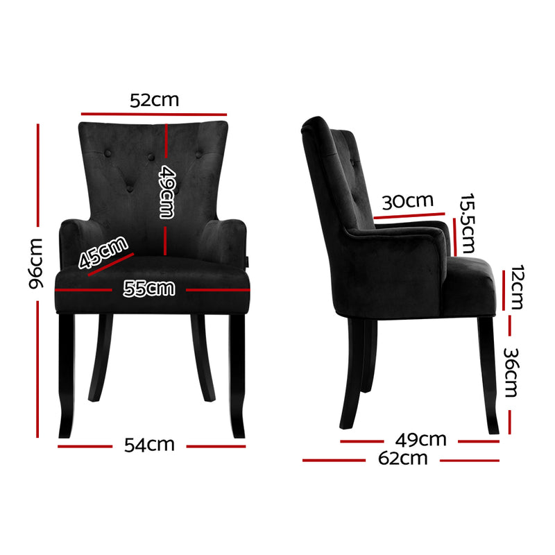 Radava Velvet Dining Chair - Black